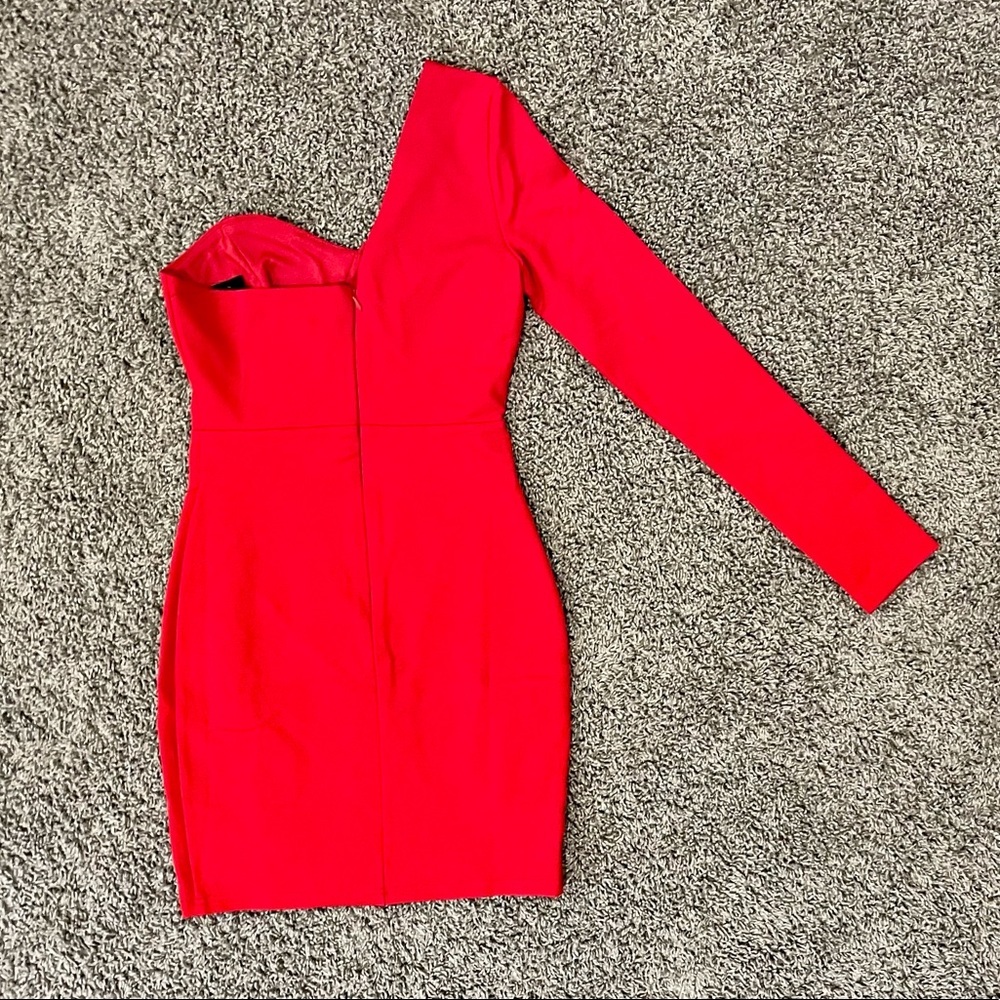 NWT Lulus one shoulder red bodycon dress, size XS - Picture 9 of 12
